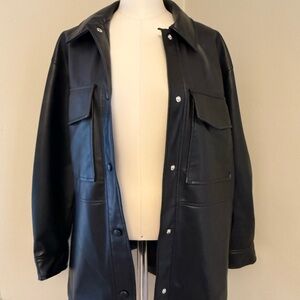 Zara Oversized Black Faux Leather Jacket